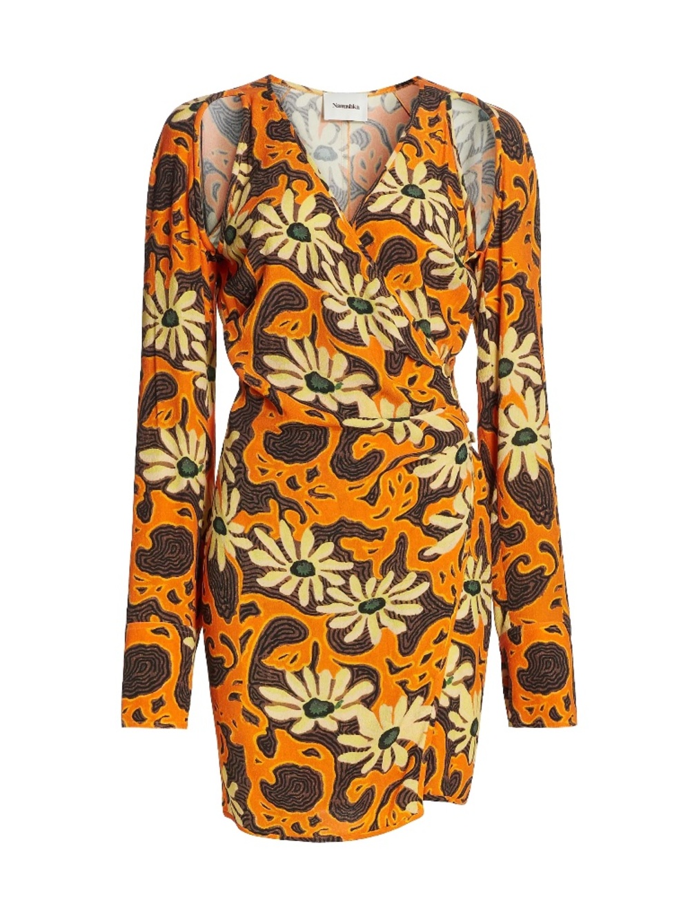 Nanushka Psychedelic Floral Wrap Dress NWOT